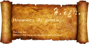Hovanecz Ágosta névjegykártya